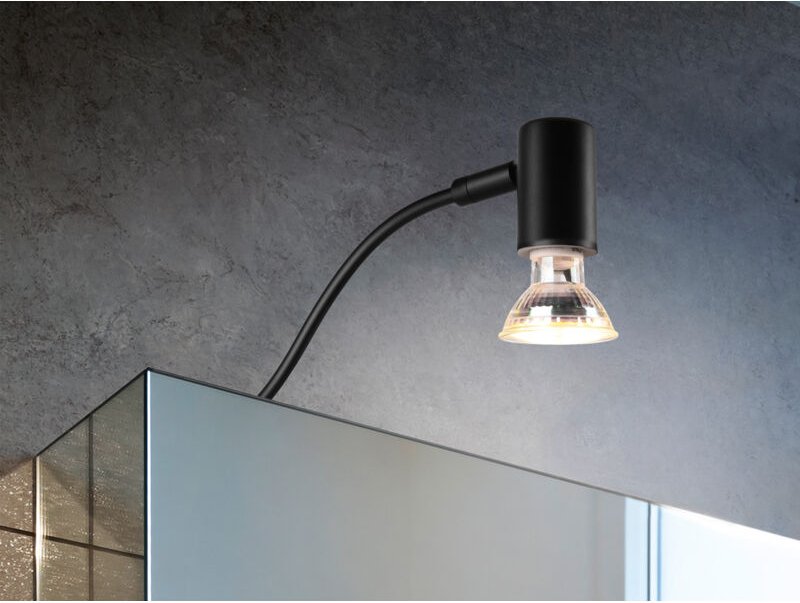 Trio - Badezimmerlampe giada in Schwarz für Spiegelschrank mit schwenkbarem Spot