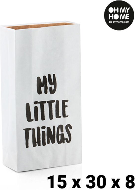 BigBuy Home Tasche de Papel Small Oh My Home (15 x 30 x 8 cm), Mehrfarbig, Einheitsgröße