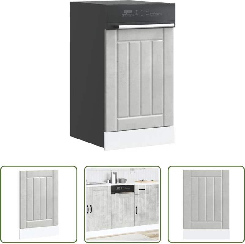 vidaXL Holzwerkstoff - Geschirrspülerblende Lucca Betongrau Holzwerkstoff