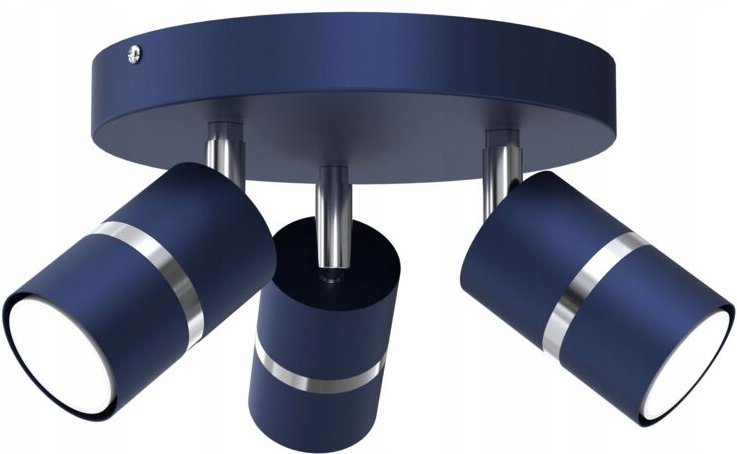 Deckenleuchte Circle Marineblau Spot Gu10 Chrom