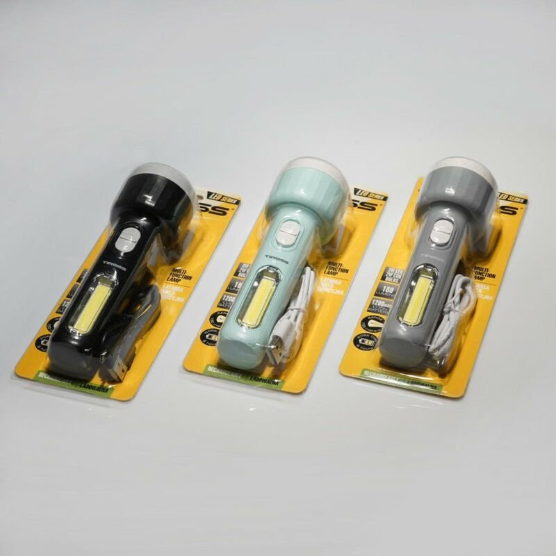 Bricoline - Wiederaufladbare Taschenlampe Tiross 3W led + 2W cob TS1856, effizientes Licht und kompaktes Design für viel...