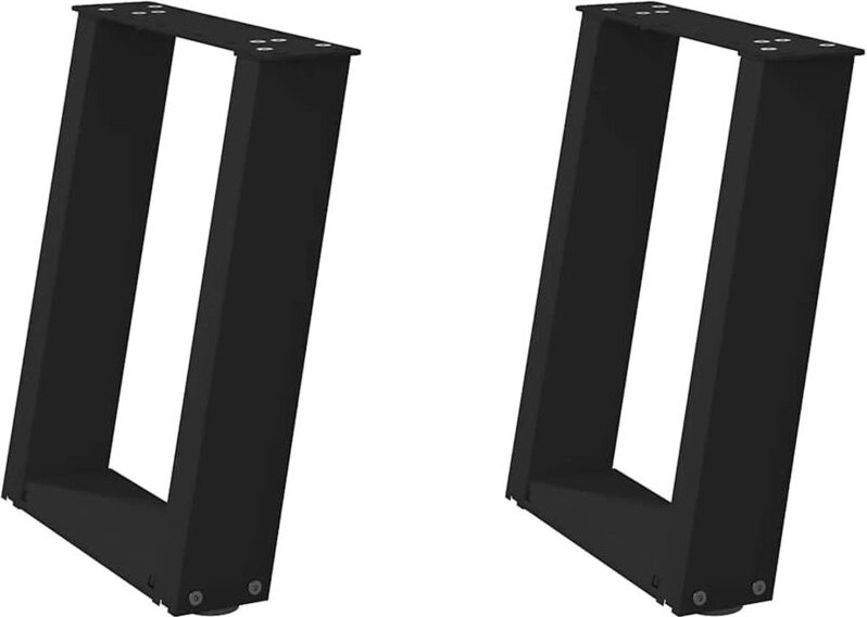 Maison Exclusive - Couchtischbeine U-Form 2 Stk. Schwarz 38x(42-4