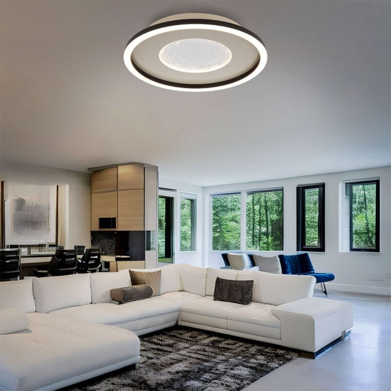 Globo - Deckenleuchte Wohnzimmerlampe led Metall Grau Dimmbar Deckenlampe d 33 cm