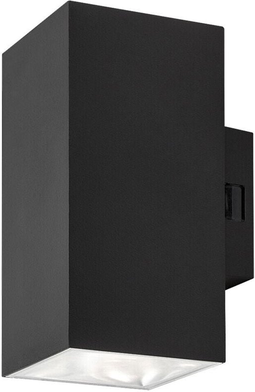 Moderne quadratische schwarze Außenwandleuchte, variable LED-Farbe, 18W IP65, URFA Rabalux