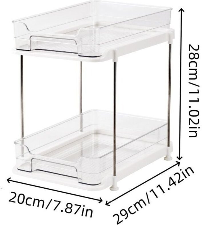 Aufbewahrung unter der Spüle mit 2 Ebenen, Aufbewahrungs-Organizer für Küchenschränke, für Schlafzimmer, Badezimmer, Auf...