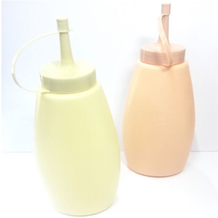 Trade Shop Traesio - Trade Shop - 2 Flaschen 300 ml Spender Saucen Öl Ketchup Senf Mayonnaise für Pub -