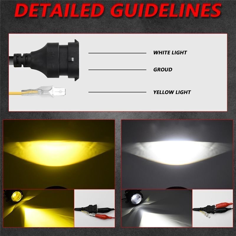 Universelle 3-Zoll-Hyperboloid-LED-Nebelscheinwerfer, HID-LED-Projektorlinse, Fern- und Abblendlicht, Nebelscheinwerfer,...