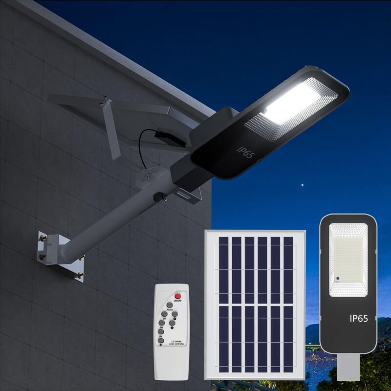 100 w Solar-Straßenlaterne für den Außenbereich mit Fernbedienung, 289 LEDs, 10.000 mAh High Lumen LED-Straßenlaterne, 1...
