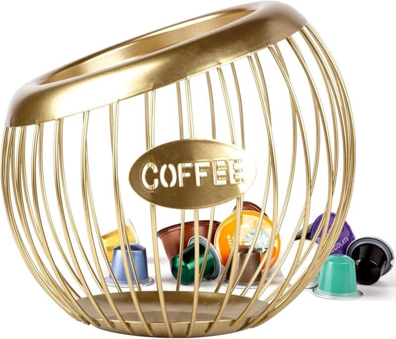 Kaffeekapselkorb, Organizer mit großem Fassungsvermögen für Kaffee- und Espressopads, für Arbeitsplatte, Zuhause, Büro (...