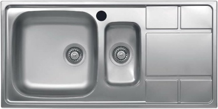 Spüle SAXT332 100x50 cm 2 rechte Becken