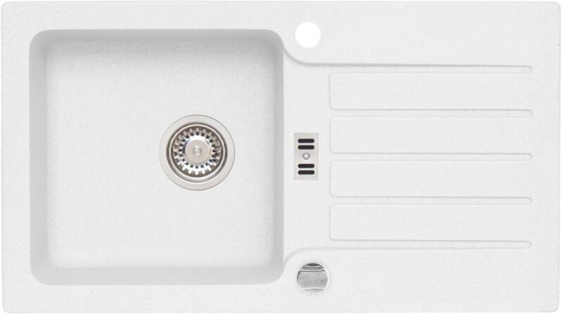 Niagara - Granit-Spüle 78x43 cm, mit Ablaufsystembedienung, arctic 1100886 - Alveus