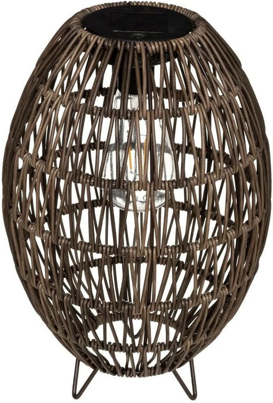 Solar-Laterne, geflochten, ø 21 cm, braun