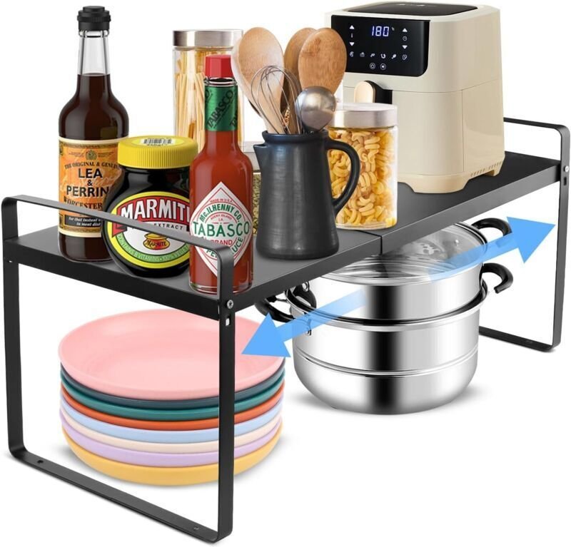 Ausziehbares Metallregal, Aufbewahrungsregal für Küche/Bad/Arbeitsplatten/Küchenutensilien