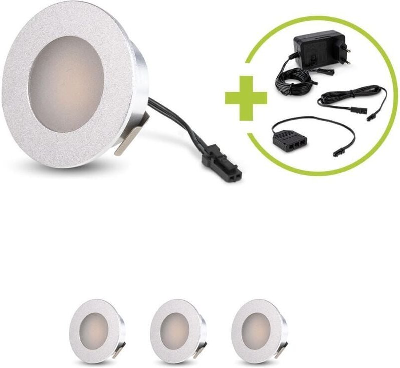 Thumbnail - LED Mini Einbauspot rund 1.2W 12V IP20 Ausschnitt Ø32mm - Lichtfarbe: Neutralweiß 4000K - Anzahl: 4x