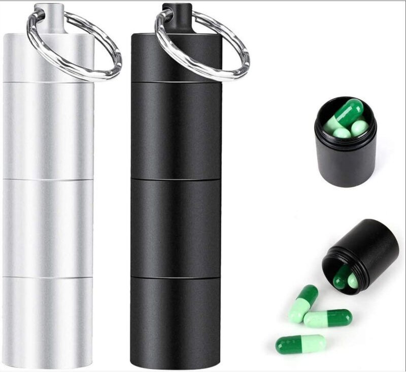 Tragbare Reise-Pillendose, wasserdichter Pillenorganizer mit 3 Fächern für die Aufbewahrung auf Reisen und beim Camping ...