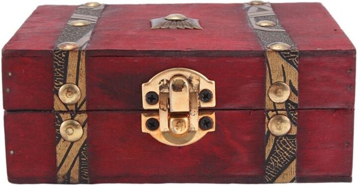 Tlily - Vintage Holz Schatztruhe Aufbewahrungsbox Schloss Organizer Fall Faltbare Mini Kleine Holz Wohnkultur Container ...