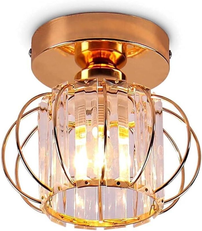 Deckenleuchte Moderne Kristall E27 LED Deckenlampe Mini Lampenschirm für Küche Esszimmer Schlafzimmer Flur Eingang (Rosé...