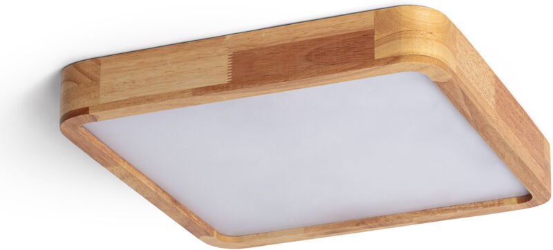 LED-Deckenleuchte 20W Eckig Holz 400x400 mm CCT Wählbar Kayu Holz