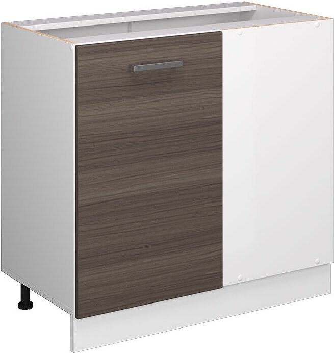 Eckschrank für Haushaltsgegenstände R-Line, Grau, 86 cm mit Tür, ohne Arbeitsplatte Vicco
