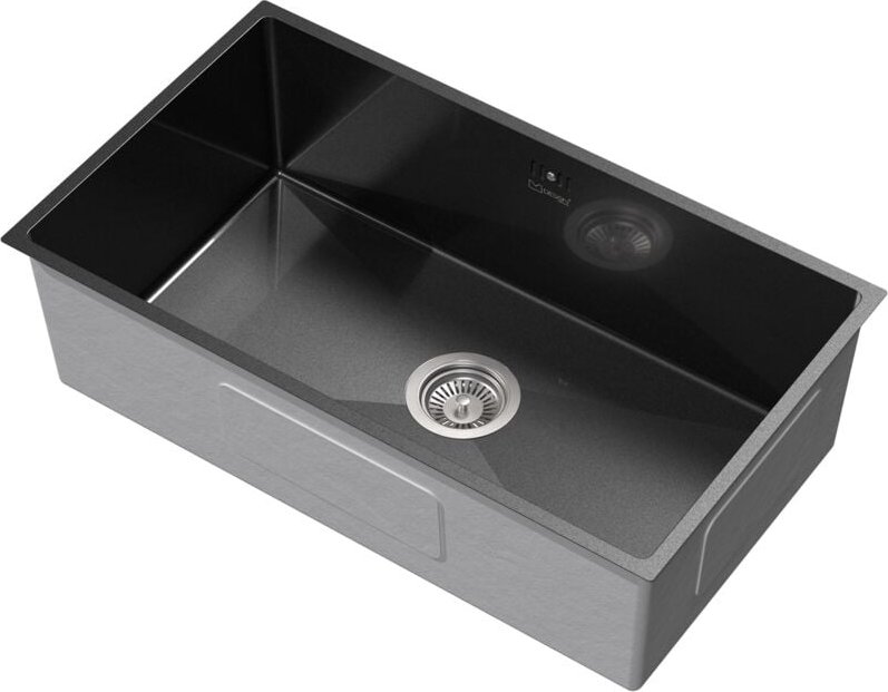 ML-Design XXL Spülbecken Edelstahl 70x40 cm Anthrazit, Küchenspüle eckig, 1 Becken Einbauspüle Unterbauspüle Edelstahlsp...