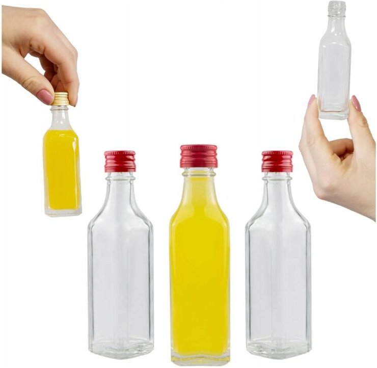 100x Flaschenwinkel 50ml + Verschluss Mini-Fläschchen Geschenk Hochzeit Tinkturen