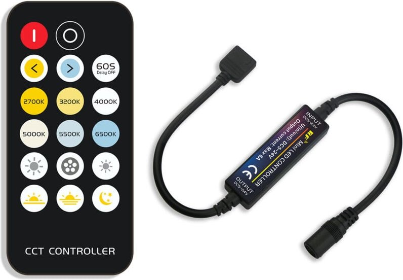 LED-Controller Mini Wireless rf 17-Tasten-Fernbedienung Konstanter Druck Zweifarbiges Licht rgb+cct LED-Streifen-Control...