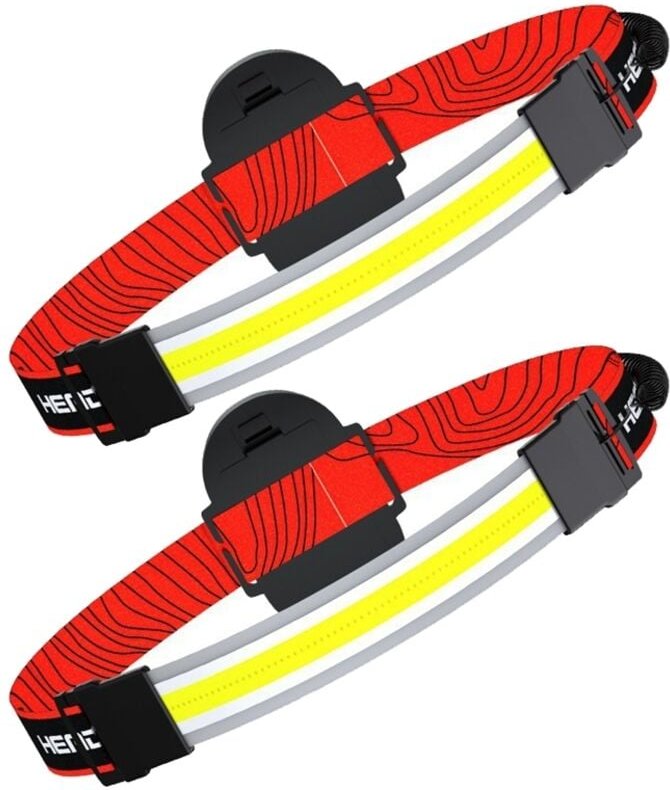 Thumbnail - 2er-Pack Stirnlampe, Taschenlampe, led, breiter Strahl, cob, heller Scheinwerfer zum Angeln, Laufen und Camping
