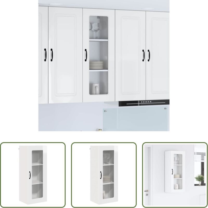 vidaXL Hochglanz Weiß - Küchenschrank Kalmar Hochglanz Weiß 40 x 31 x 100 cm