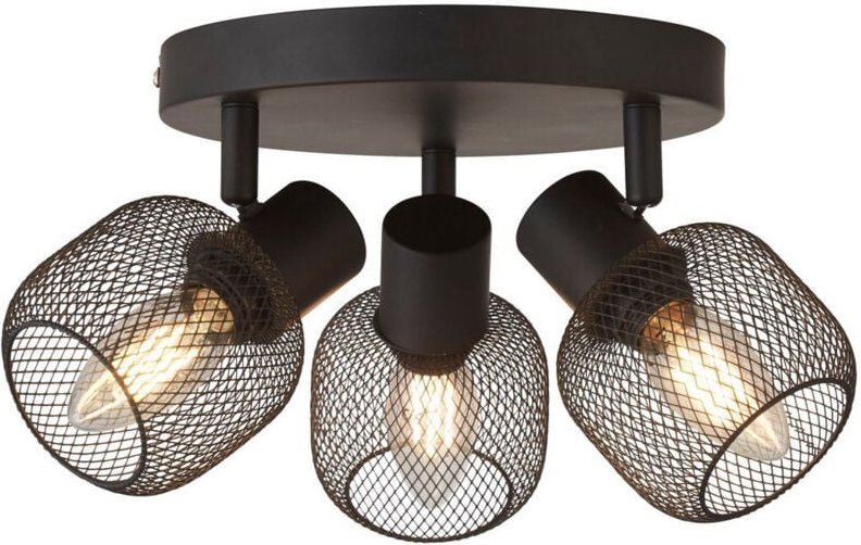 Meshy 3-Licht-Käfig runder Strahler, schwarz