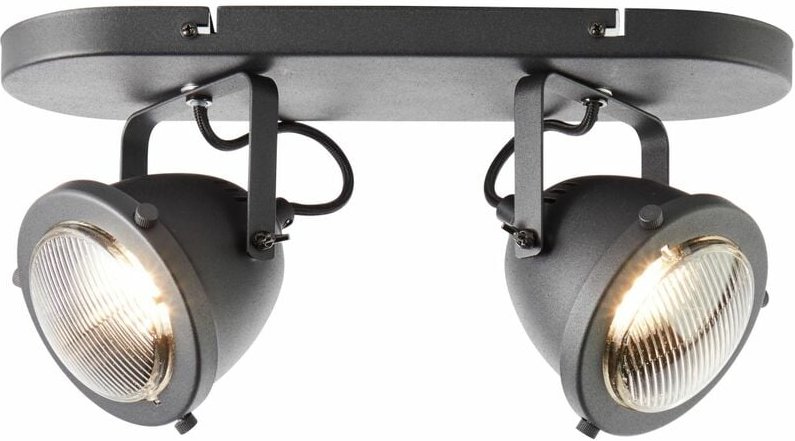 Brilliant - Lampe, Carmen Spotbalken 2flg schwarz korund, Metall/Glas, 2x PAR51, GU10, 5W,Reflektorlampen (nicht enthalt...