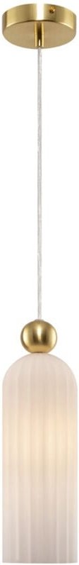 Thumbnail - Maytoni - Antic Moderne schlanke Pendel-Deckenleuchte Gold, Glasschirm weiß