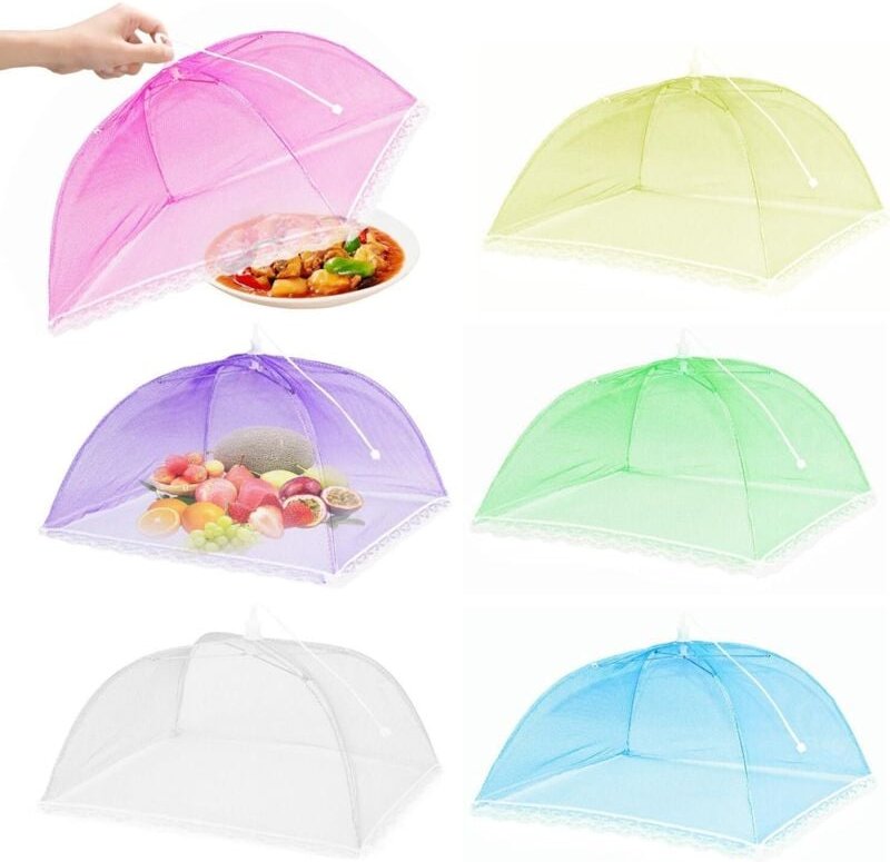 Fliegenschutzhauben, 6-teiliges Set Lebensmittelabdeckungen, insektensichere Lebensmittelabdeckungen, geeignet für Leben...