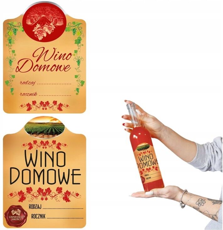 Etikettenaufkleber Hauswein 10 Stück Gelber Wein