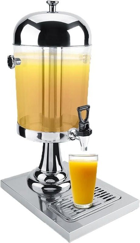 8-Liter-Getränkespender für heiße und kalte Getränke, Saftbehälter aus Edelstahl, Saftservierer, Getränkespender für Buf...