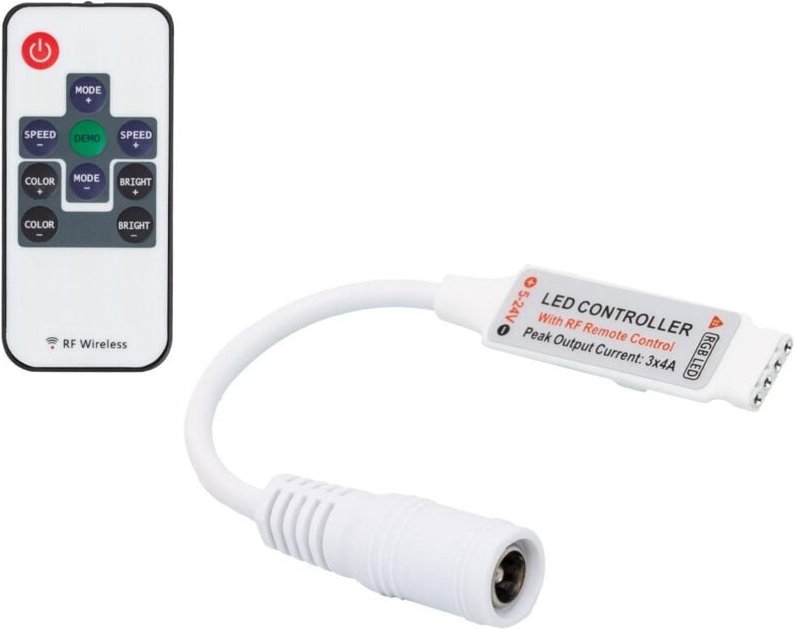 Controller Dimmbar Mini LED-Streifen rgb 12/24V dc mit RF-Fernbedienung