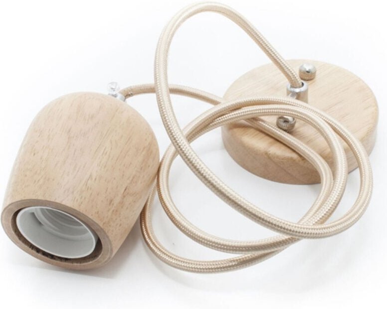 Trade Shop Traesio - Trade Shop - holzdeckenanhänger minimal lampenfassung modernes design E27 lampe -