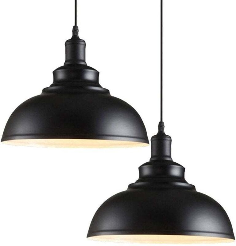 Industrielle Pendelleuchte, E27, 29 cm, 2 Stück, Hängelampe, Kronleuchter für Küche, Schlafzimmer, Wohnzimmer, Esszimmer