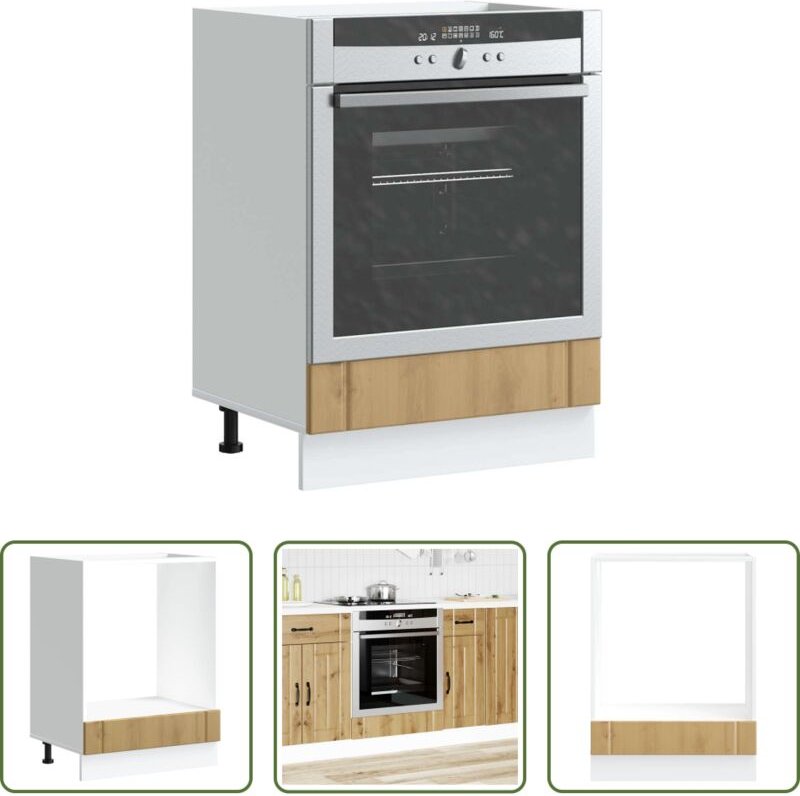 vidaXL Küchenregal - Herdumbauschrank Lucca Artisan-Eiche Holzwerkstoff