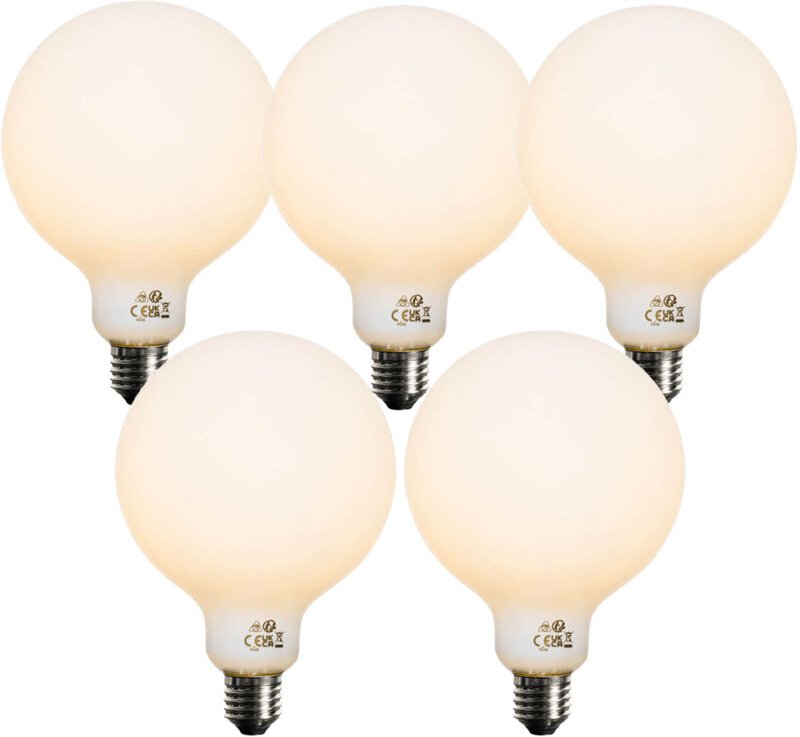 Luedd - Set mit 5 Dimmbare E27 LED-Glühbirne Opal G125 5W 450lm 2200K