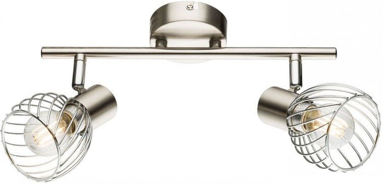 Globo - Deckenstrahler texas Silber 2-flammig Gitter Lampenschirme, Breite 30cm