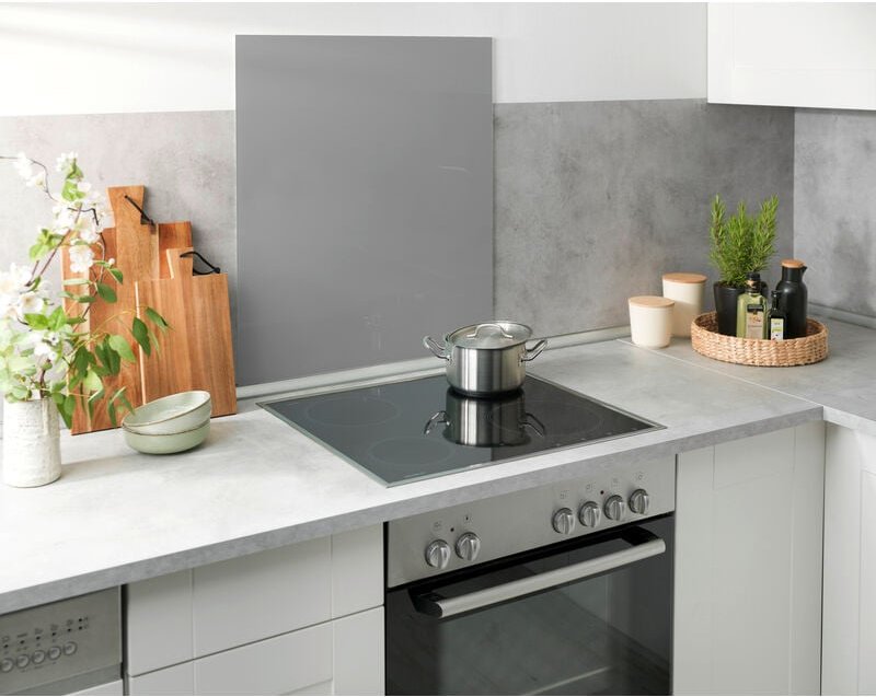 Glasrückwand Grau 60 x 70 cm, 60 x 70 cm, Grau, Gehärtetes Glas grau - grau - Wenko