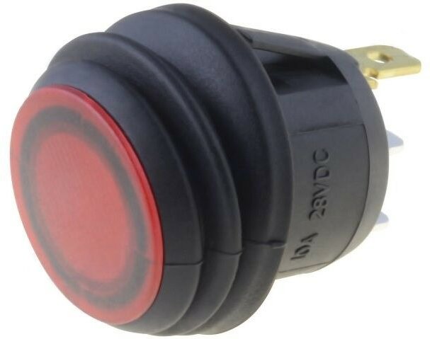 SCI - Einpoliger AUS-(EIN)-Drucktaster Leuchtend rote Led 24Vdc IP65