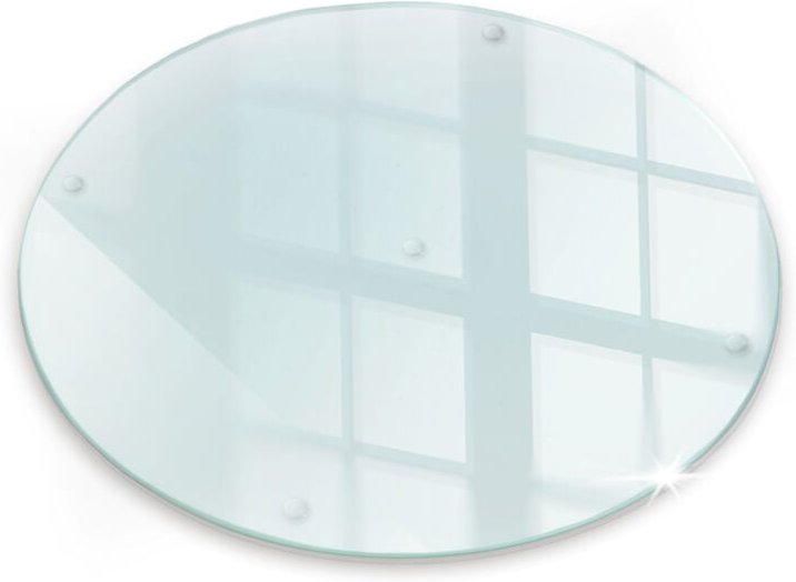 Tulup - Glasschneideplatten - Schneidebrett aus Glas - Transparent - Herdabdeckplatten - Gehärtetes Glas – ⌀fi40 cm