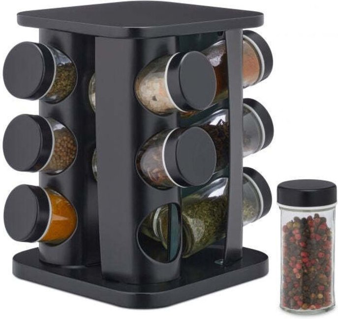 Gewürzregal mit 12 Gewürzgläsern