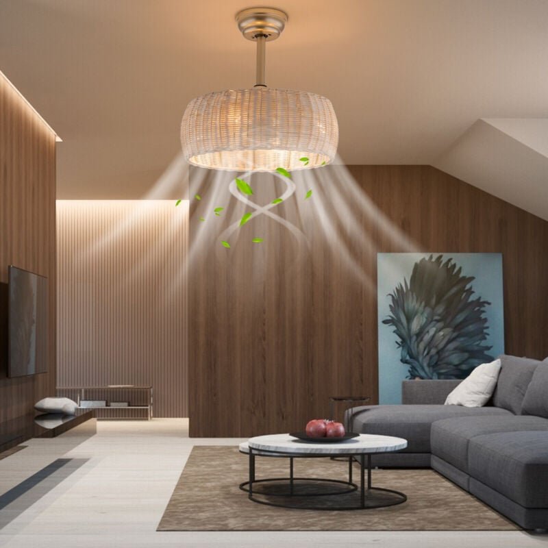 18,5' Deckenventilator mit Beleuchtung Fan Licht Deckenlampe mit Fernbedienung 18W, Stille für Schlafzimmer