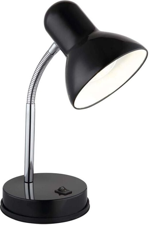 Tischleuchte Nachttischlampe Leselampe Kunststoff schwarz glänzend Flexo H 35 cm