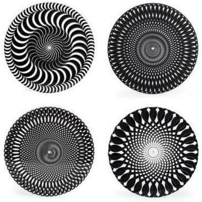 Untersetzer - KIKKERLAND - Hypnotisierend - 10 cm - Karton und Kork - Weiß