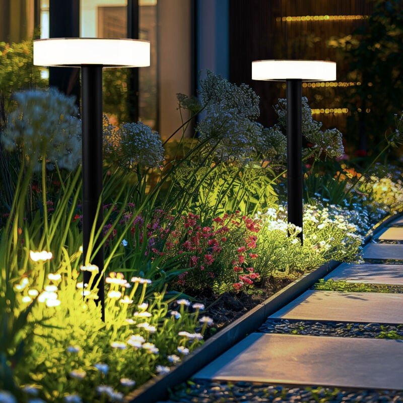 Wegleuchte Garten außen Außenleuchte Stecklampe Erdspieß Solarleuchte Akku, Kunststoff, schwarz opal, 1x led, DxH 15,3x5...