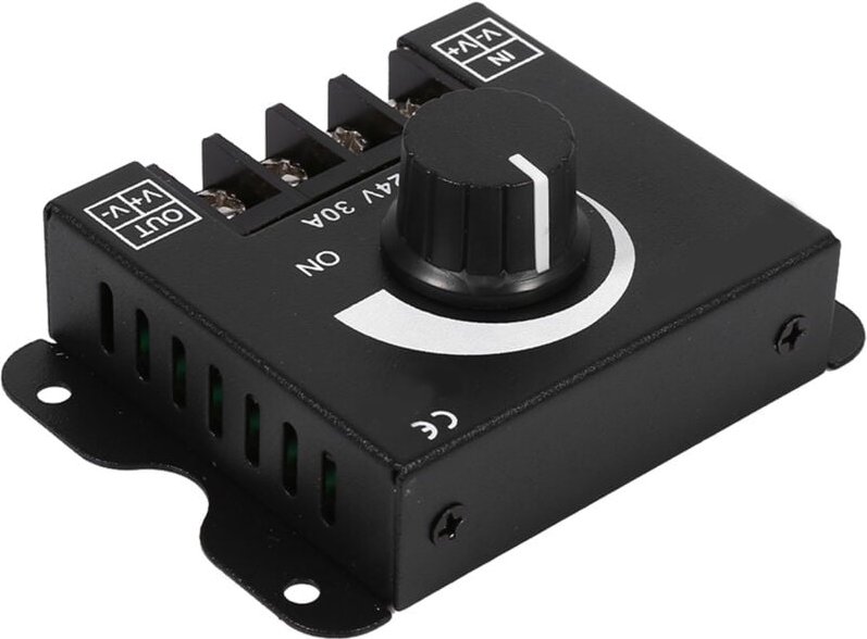 VBESTLIFE LED-Lichtstreifen-Dimmer, DC 12V-24V 30A PWM-Dimm-Controller mit Knopf-Controller, zum Einstellen der Helligke...