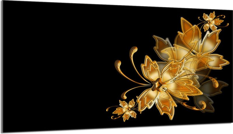 Glasschutzplatte für den Herd 90x52 Gold